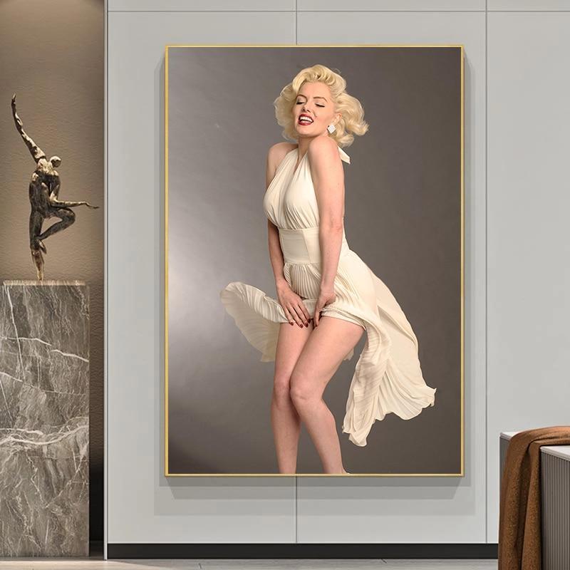 Marilyn Monroe Lady Women Canvas Print Wall Art-Unframed-Dablew11