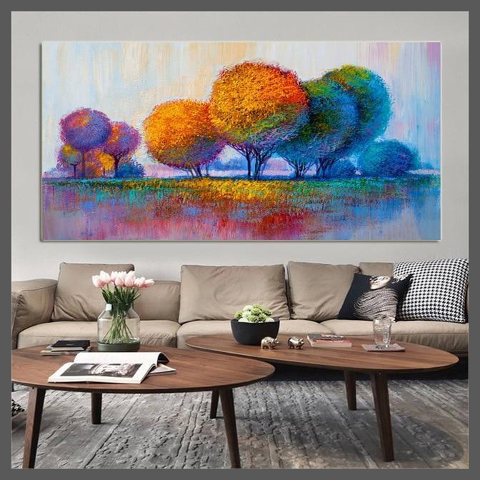 Modern Art Trees Landscape Water Ink Canvas Wall Art Print - Unframed-20x40CM-Dablew11