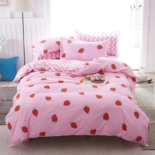 Pink Double Sided Bedding Set-King Cover 220X240cm-Dablew11