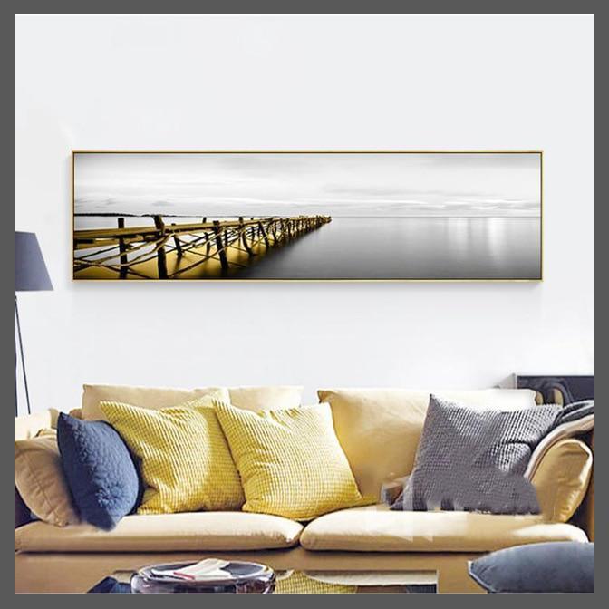 Quite Harbour Canvas Wall Art-Unframed-20x70CM-Dablew11