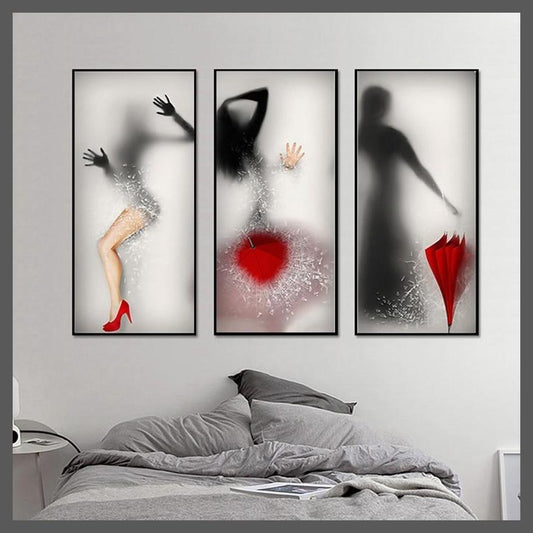 Sexy Girl Silhouette Canvas Wall Art Print - Unframed-Dablew11