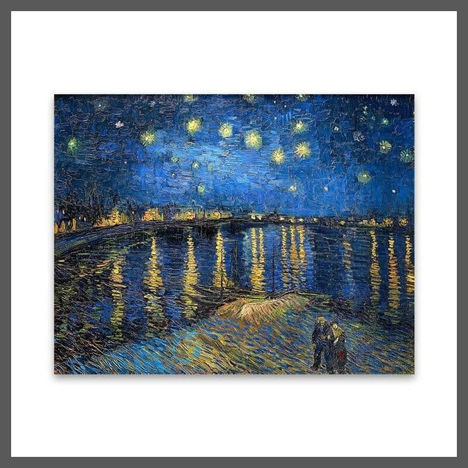 Vincent Starry Night Oil Painting Canvas Wall Art - Unframed-80x140cm no frame-Dablew11