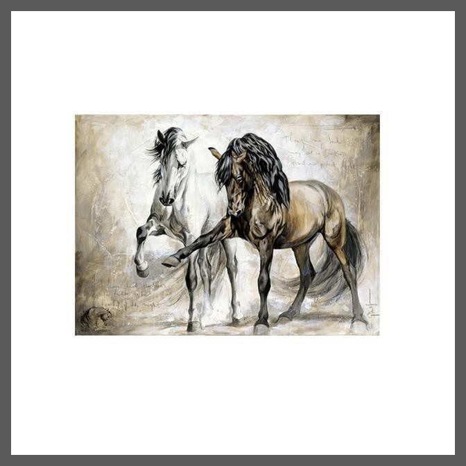 Vintage Horse Painting Canvas Wall Art 2-Dablew11