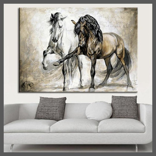 Vintage Horse Painting Canvas Wall Art 2-70x100CM-Dablew11