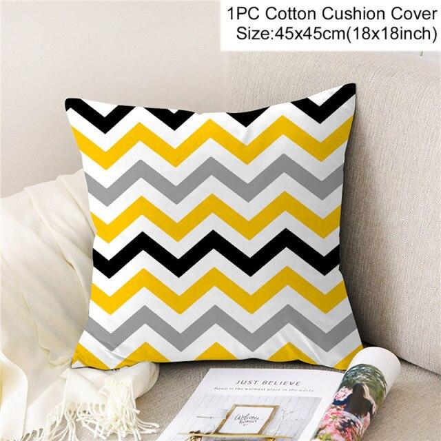 Yellow Geometric Printed Nordic Throw Pillow Covers-13-Dablew11