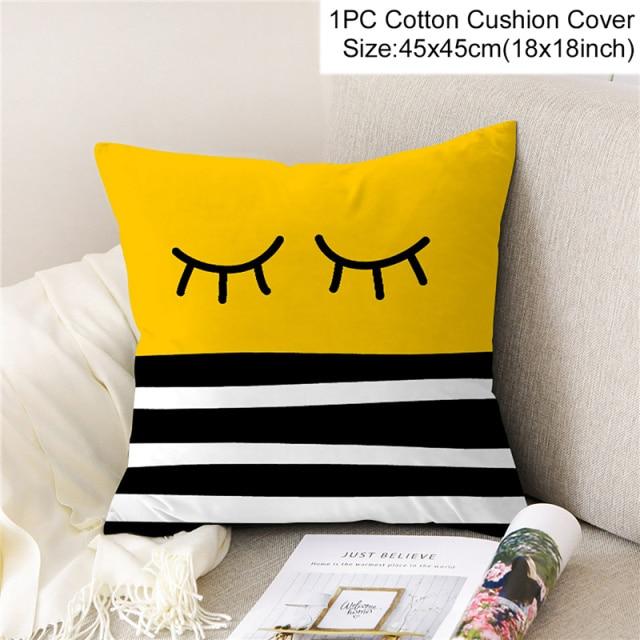 Yellow Geometric Printed Nordic Throw Pillow Covers-14-Dablew11