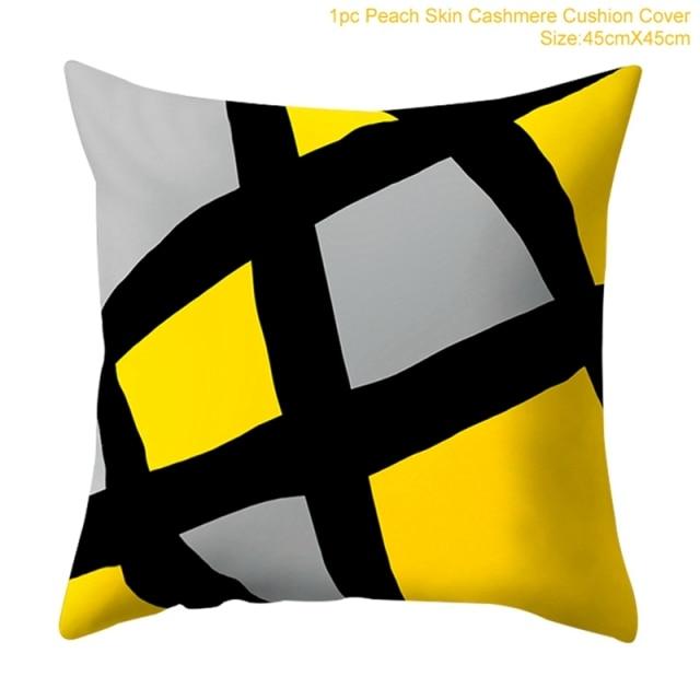 Yellow Geometric Printed Nordic Throw Pillow Covers-18-Dablew11