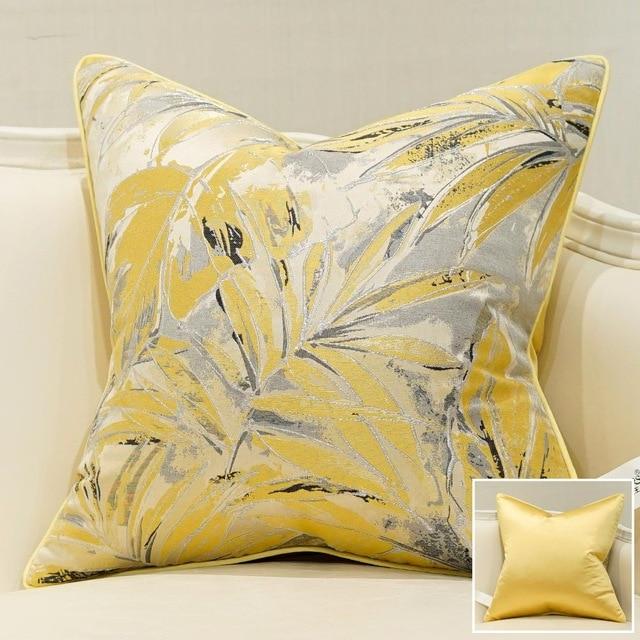 Yellow Striped Patchwork Jacquard Pillowcases-A-Dablew11