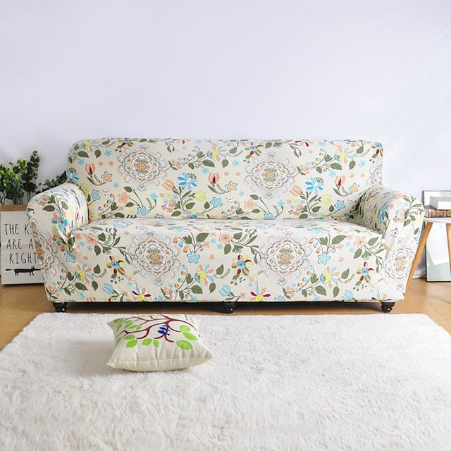 Fitted Floral Sofa Cover | Spandex Couch Cover