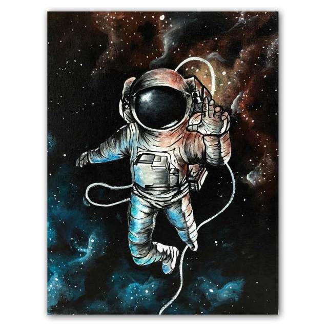 Astronaut Space Oil Painting Canvas Wall Art Print - 2