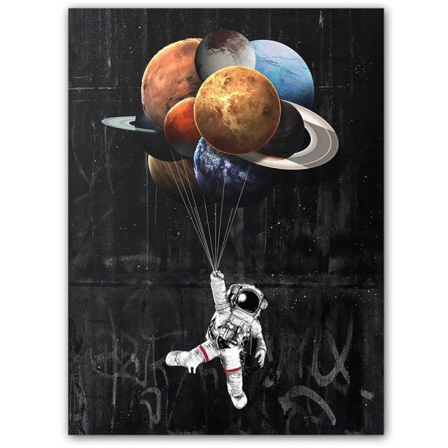 Astronaut Space Oil Painting Canvas Wall Art Print - 4