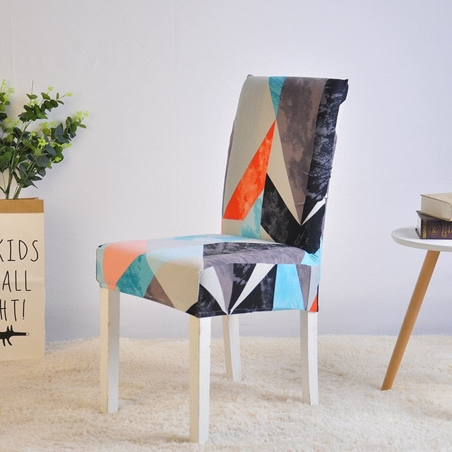Multi Color Geometrical Dining Room Seat Covers