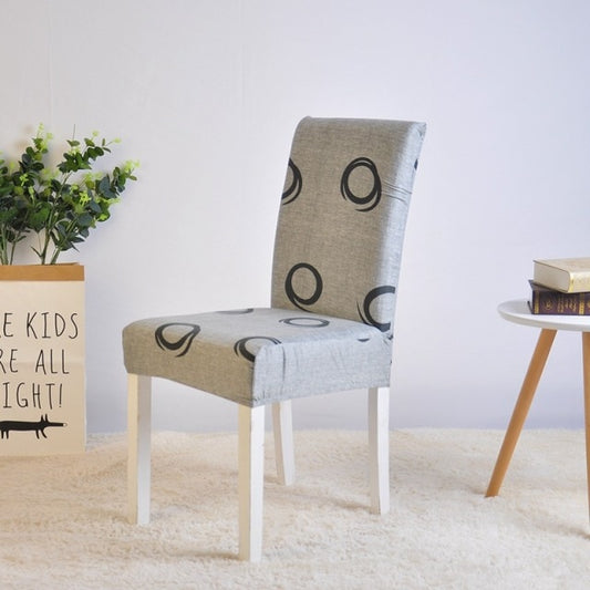 Light Grey Dining Room Slipcovers with Circular Design