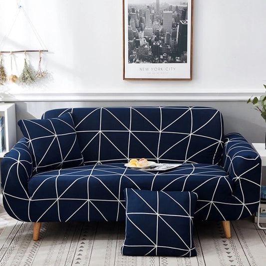 Navy Blue Fitted Sofa Slipcovers | Non-Slip Sofa Covers