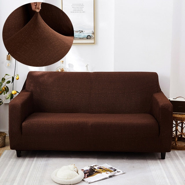 Hatch Pattern Texture Chocolate Stretch Couch Cover