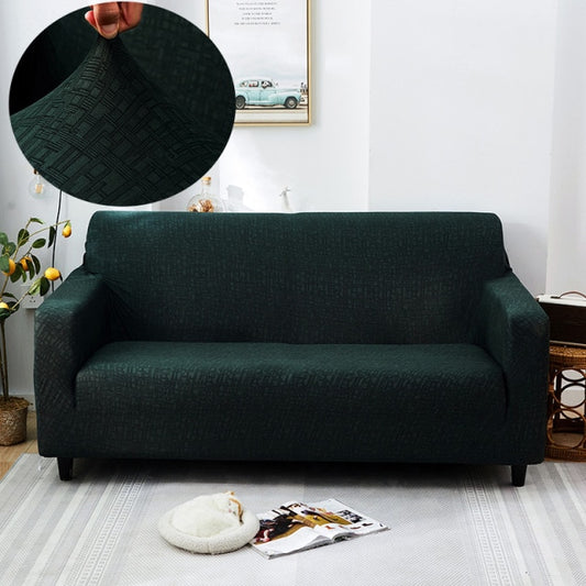 Dark Green Pattern Stretch Couch Cover