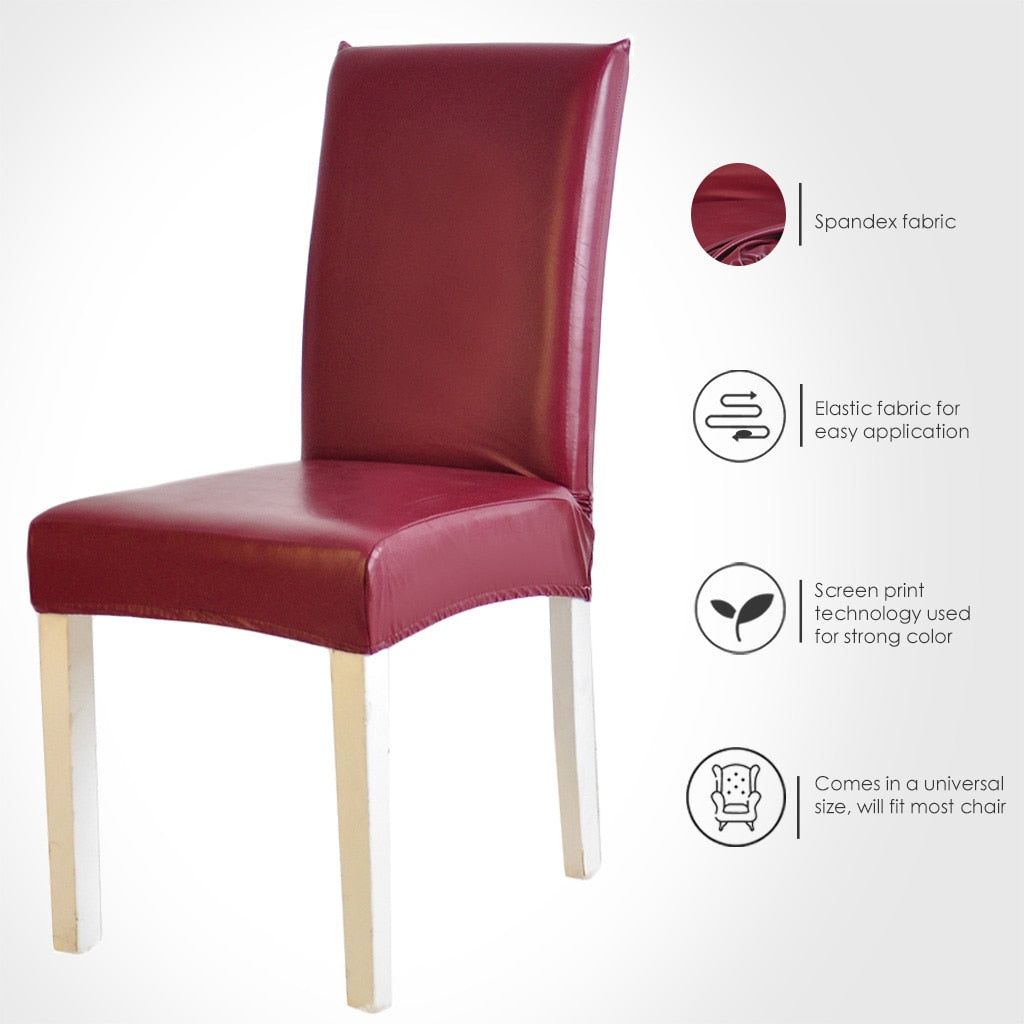 PU Leather Waterproof Dining Chair Cover Protector