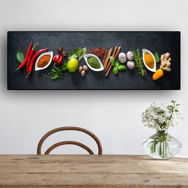 Kitchen Grains Spices Spoon Canvas Painting Posters-Unframed