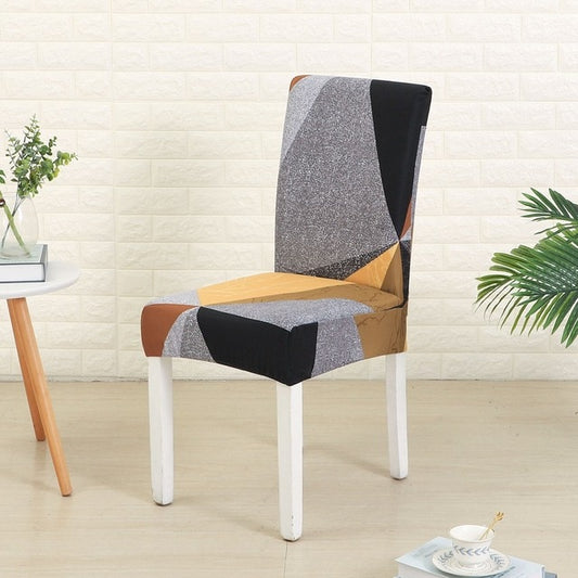 Grey Black Pattern Chair Cover