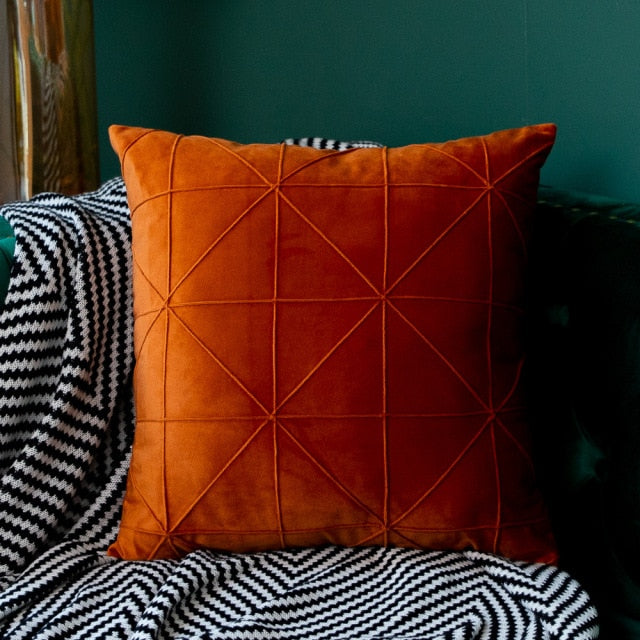 Household Light Luxury Solid Color Pillowcase - Orange