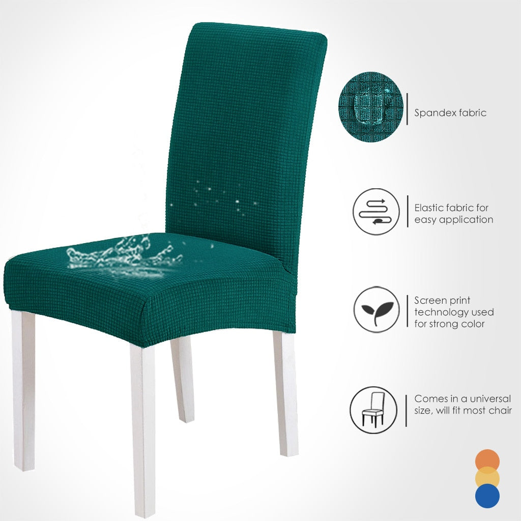 Jacquard Spandex Waterproof Dining Chair Covers Protector