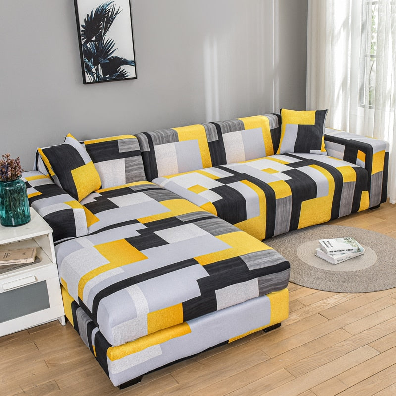 Digital Print L Shape Couch Covers for Living Room