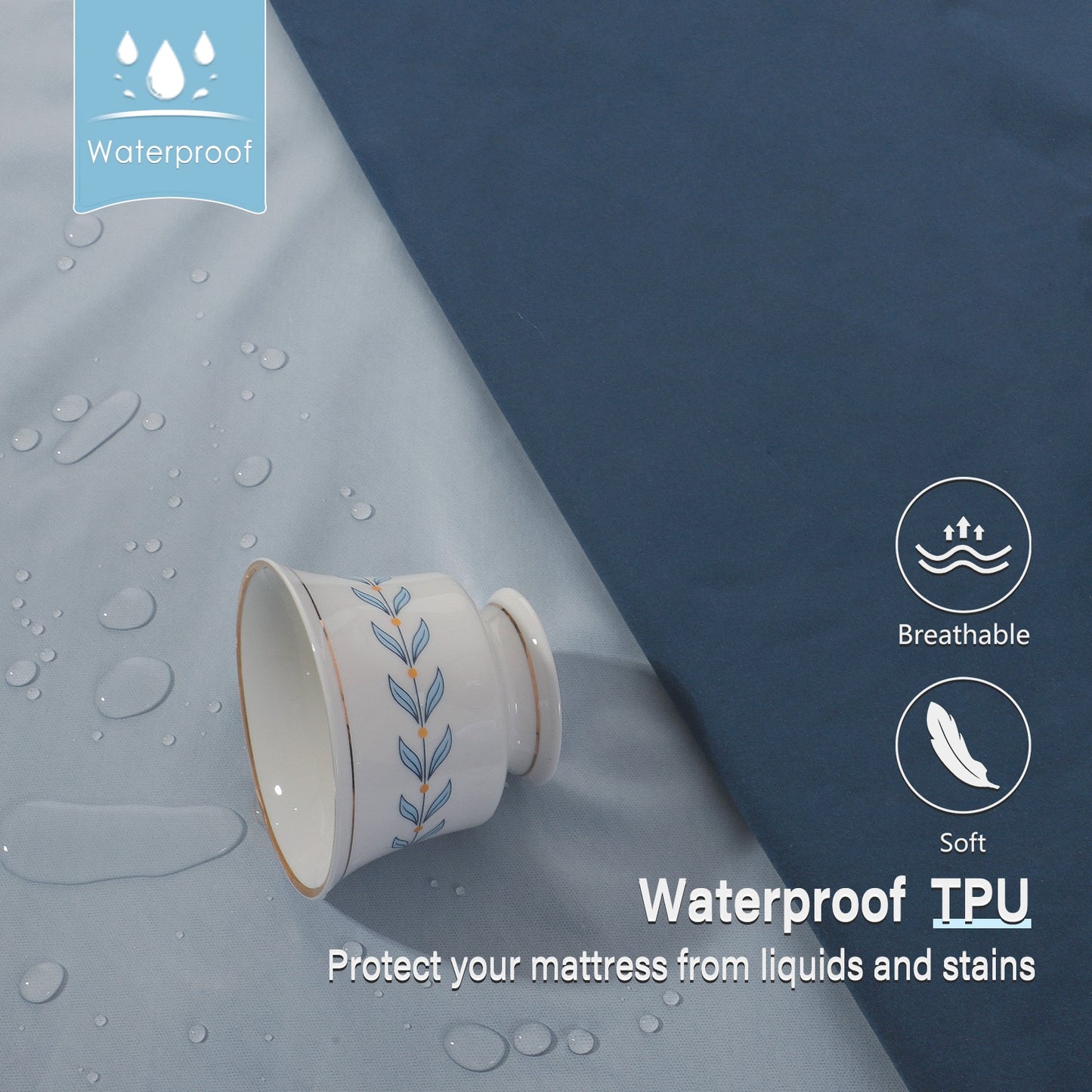 Waterproof Fitted Mattress Cover in Different Colors
