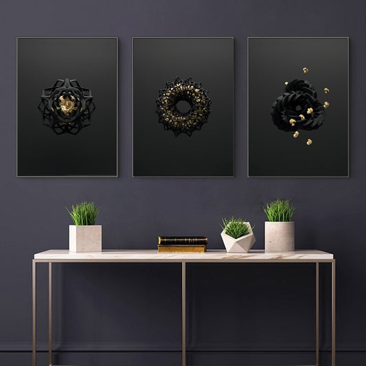 Modern Creative Black Gold Posters and Prints Wall Art