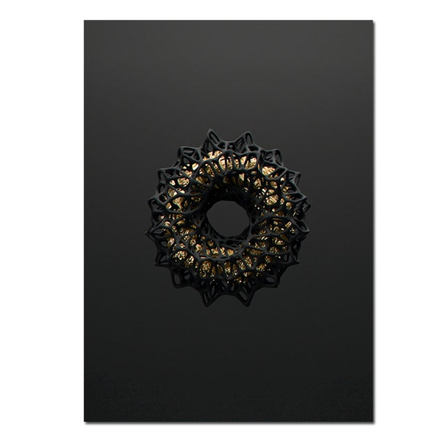 Modern Creative Black Gold Posters and Prints Wall Art -1