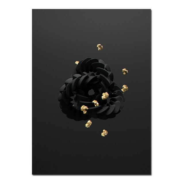 Modern Creative Black Gold Posters and Prints Wall Art -2