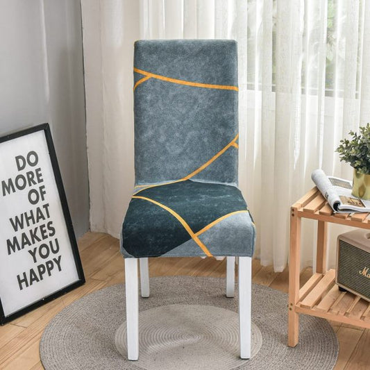Grey Green Golden Line Chair Slipcover
