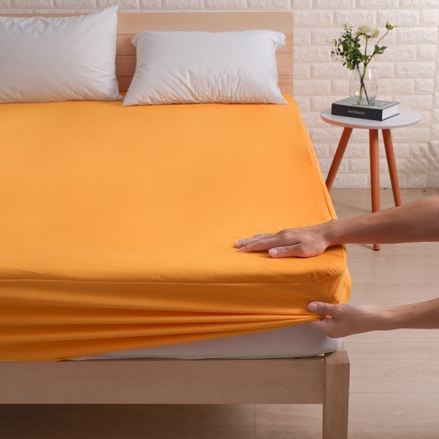 Waterproof Fitted Mattress Cover -Orange