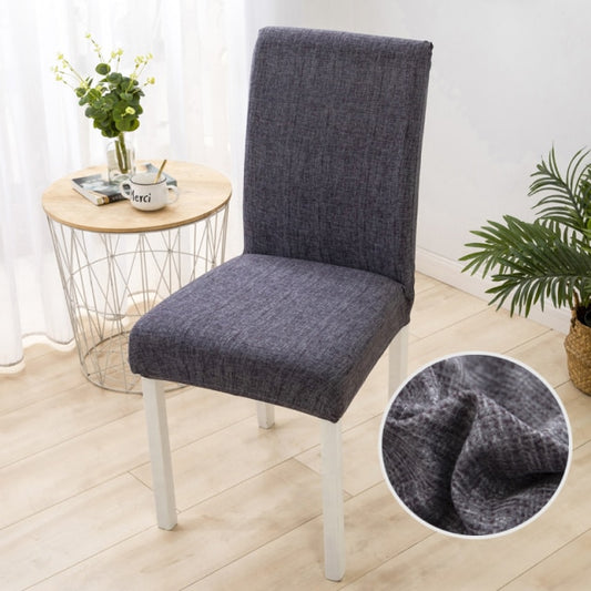 Elastic Textured Grey Dining Room Chair Cover