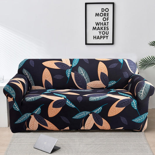 Floral Black Elastic Sofa Cover for Living Room