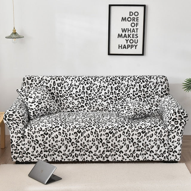 Leopard Print Stretch Sofa Er Dablew11