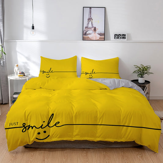Smile 3D Bedding Set Polyester Duvet Cover and Pillow Cases