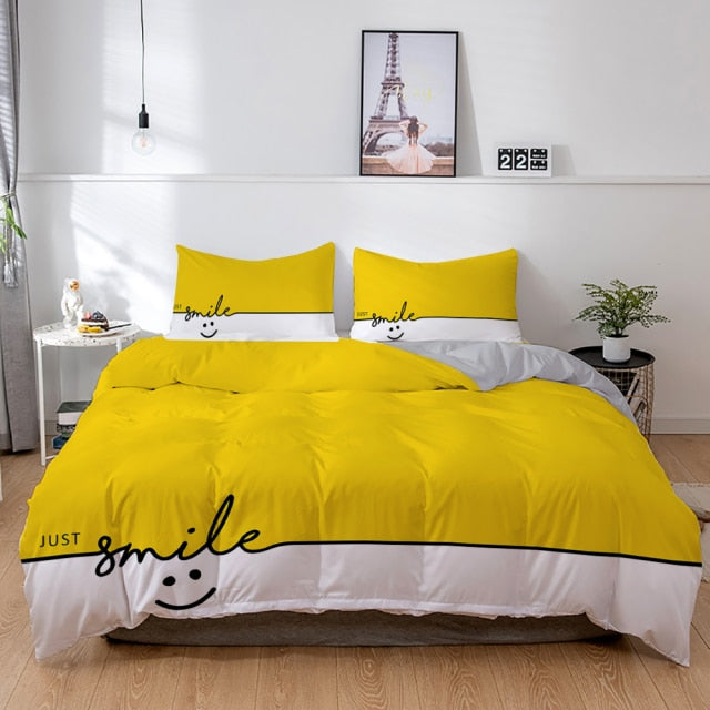 Smile 3D Bedding Set Polyester Duvet Cover and Pillow Cases -6