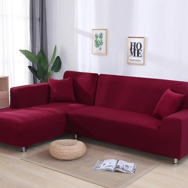 Plain Wine Red Sofa Covers