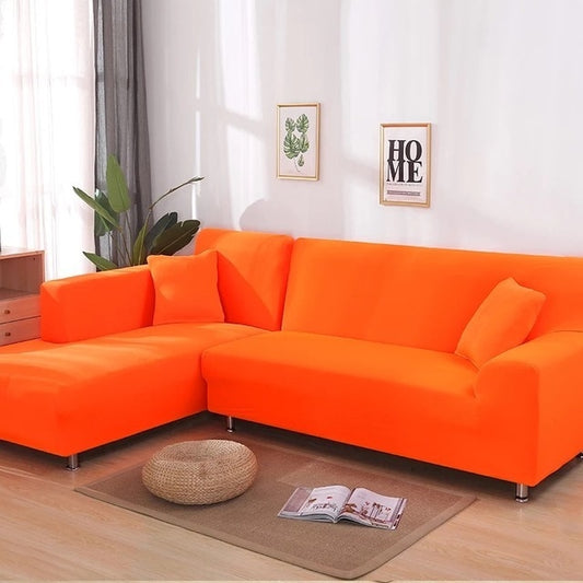 Plain Orange Color Couch Cover