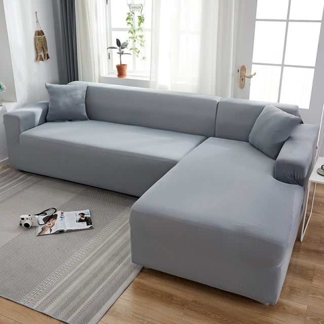 Light Grey Plain Solid Color Couch Cover