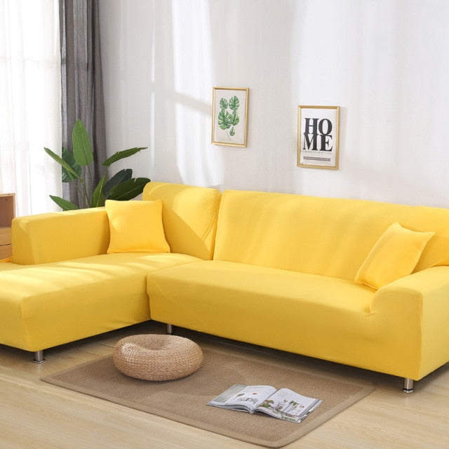 Plain Yellow Couch Cover