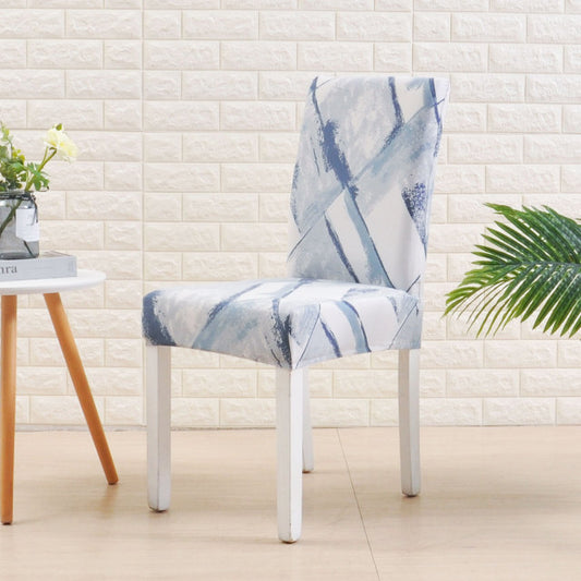 White Blue Marble Pattern Spandex Chair Cover