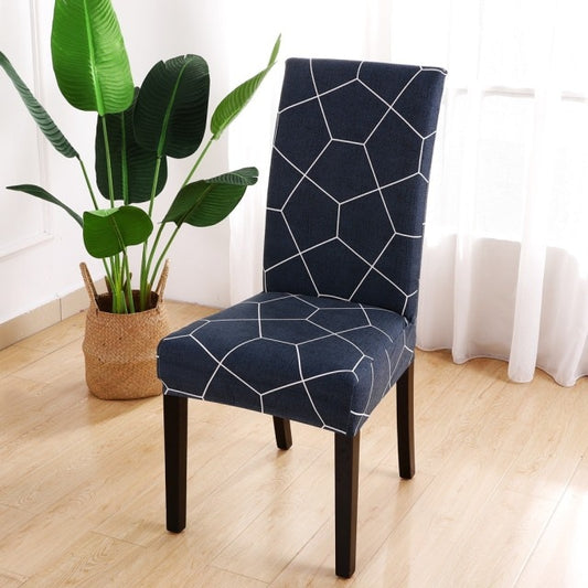 Navy Blue Honeycomb Dining Chair Slipcover