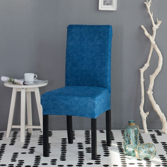 Elastic blue dining chair covers | Blue chair slipcover
