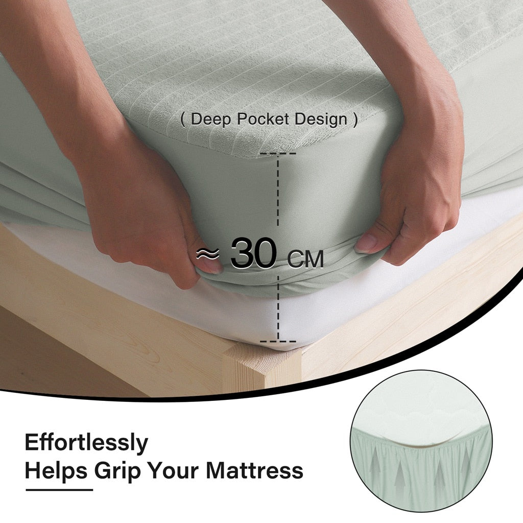Waterproof Terry Fabric Fitted Mattress Protector